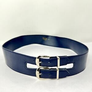 Butte Knit Double Buckle Belt Women 12 Blue 33 inch Accessories Classic Designer
